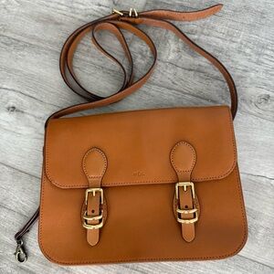 Ralph Lauren Brown Leather Cross body purse.